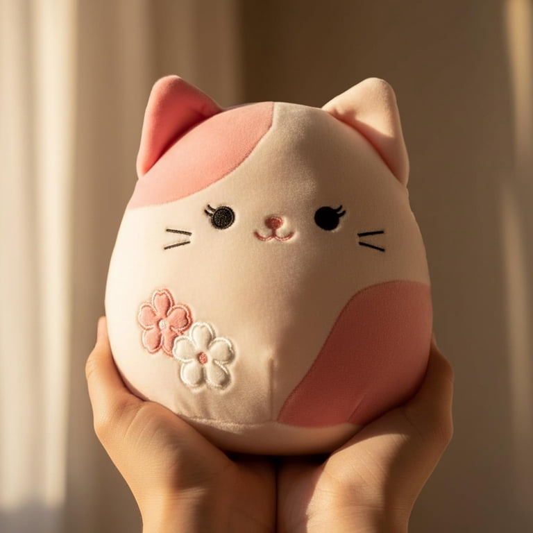 Squishmallow Super Soft 8 in. Roseanne Sakura Cat Plush - Cuddly