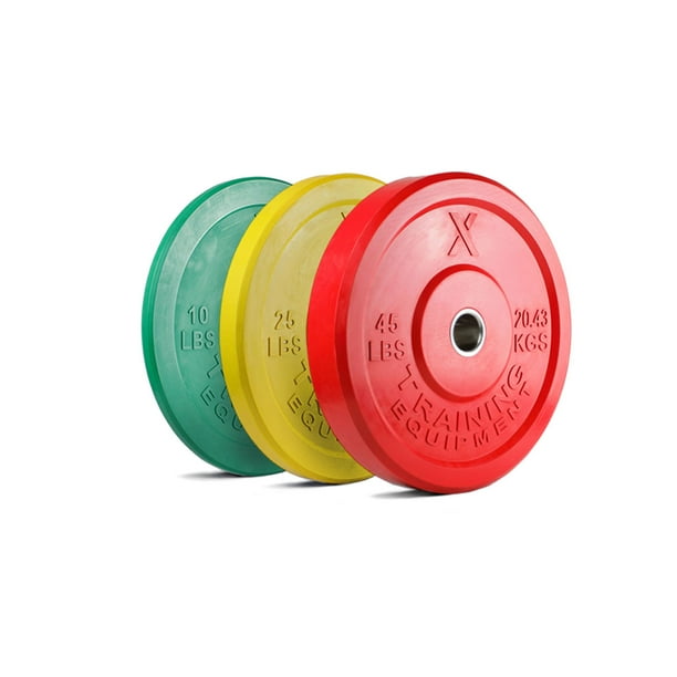 X Training Equipment Premium Color Bumper Plate Solid Rubber with Steel
