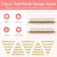 thumbnail image 5 of Metal Wall Mounted Nail Polish Rack, 5 Layer  Gold Triangular Display Rack Cosmetic Display Cases, For Organizing Small Items Like Beauty Essential Oils and Nail Polishes, 5 of 8