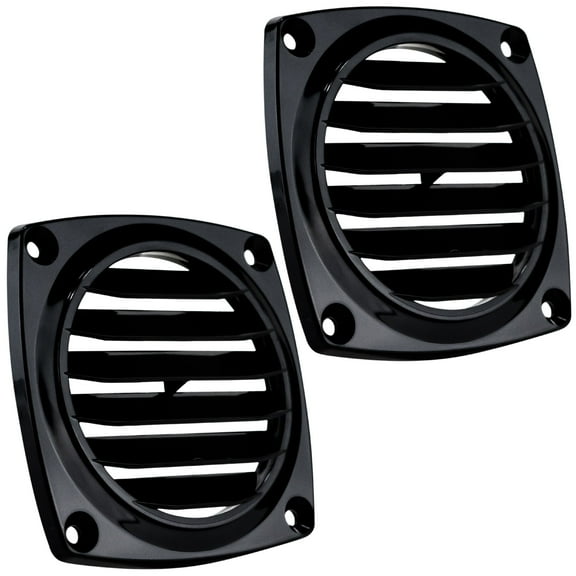 Five Oceans Louvered Flush Thru Vent, 3 inches Black 2-Pack FO1675-M2