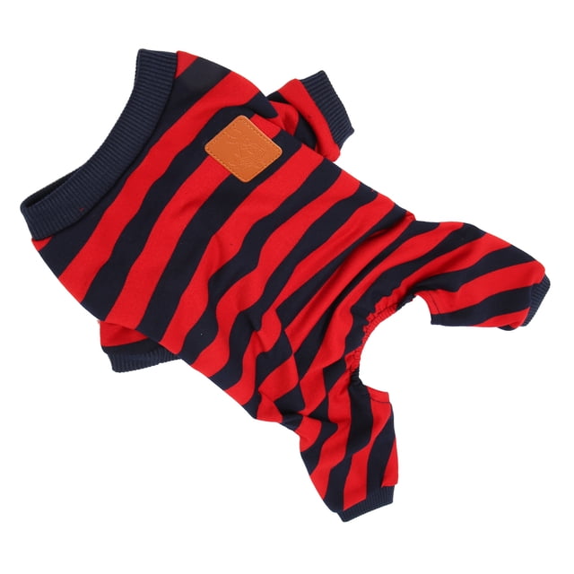 Pet Striped Pajamas Lightweight Soft Comfortable Fashionable Red Blue Dog Clothes For Home