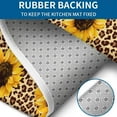 thumbnail image 4 of Beige Leopard Sunflower Pattern Bathroom Rugs Sets 3 Piece,Toilet Cover Set,Absorbent Non Slip Bathroom Mats Sets with U-Shaped Contour Rug Toilet Rug Set, 4 of 5