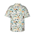 thumbnail image 3 of Daiia Cartoon Dinosaur Hawaiian Shirt for Men Gentle Cotton Regular Short Sleeve Casual-Small, 3 of 9