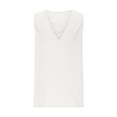 thumbnail image 4 of BiZtdJrK Mens Deep V Neck Tank Tops Summer Lightweight Linen Sleeveless Vest Shirts Loose Fit Long Muscle Shirt Tanks Beach Outfits White XXL, 4 of 7