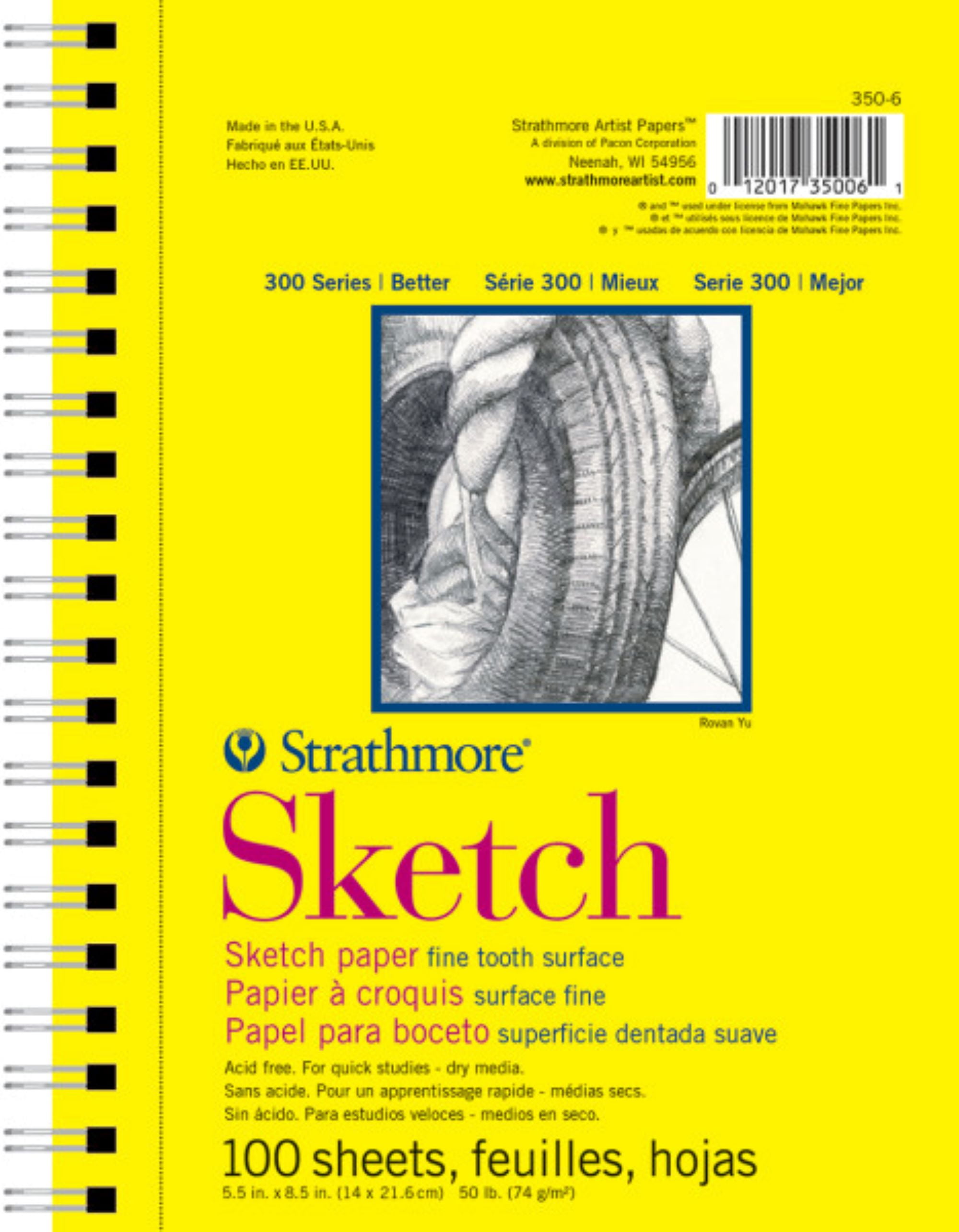 32 Sheets Pro-Art Strathmore Charcoal Spiral Paper Pad 9-inch x 12-inch