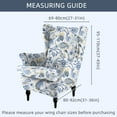 thumbnail image 6 of HonorHut 2 Pack Wing Back Chair Slipcovers Armchair Cover Stretch Wing Chair Slipcover Printed Washable Cover for Chairs Non-Slip Furniture Cover Blue, 6 of 6