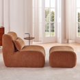 thumbnail image 3 of LUCKHAO Modern Compressed Lounge Chair with Ottoman, Cozy Corduroy/Chenille  Recliner for Small Spaces, Living Room, or Bedroom  ﻿, 3 of 7