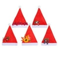 thumbnail image 2 of 5 Pack Santa Hat, Santa Hats for Adults Christmas Hats Plush Red Velvet Santa Hats Bulk for Adults Men Women Kids Christmas Party Favors Holiday Props, 2 of 9