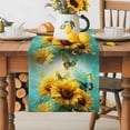 thumbnail image 2 of Burlap Table Runner 90 Inches Long, Abstract Sunflower Butterfly Non-Slip Kitchen Table Runners for Dining Room Everyday Use Party Table Decorations Watercolor Pastoral Floral, 2 of 9