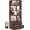 Walnut, variant on Homieasy 7-Tier L-Shaped Corner Bookshelf (5 Open Shelves + 2 Drawers), Freestanding Corner Storage Bookcase for Small Spaces, Living Room, Bedroom, Home Office,Walnut