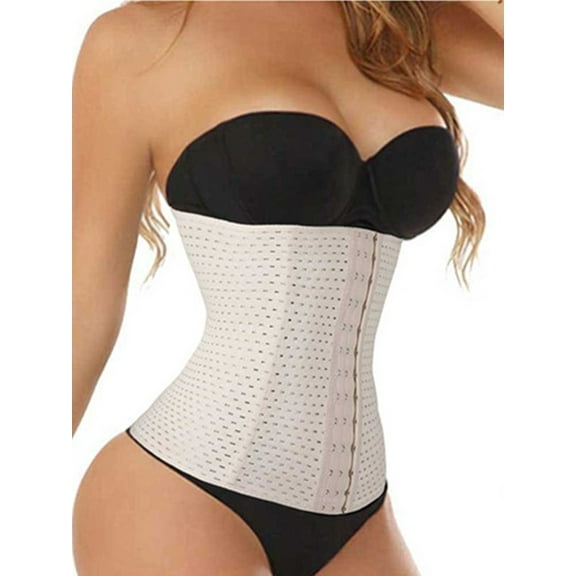 FANNYC Shapewear For Women Waist Trainer Cincher Corset Sexy Hourglass Underbust Body Shaper Girdle Trimmer Fat Burning Sports Workout Shapewear Plue Size To 6XL,Black/ Beige