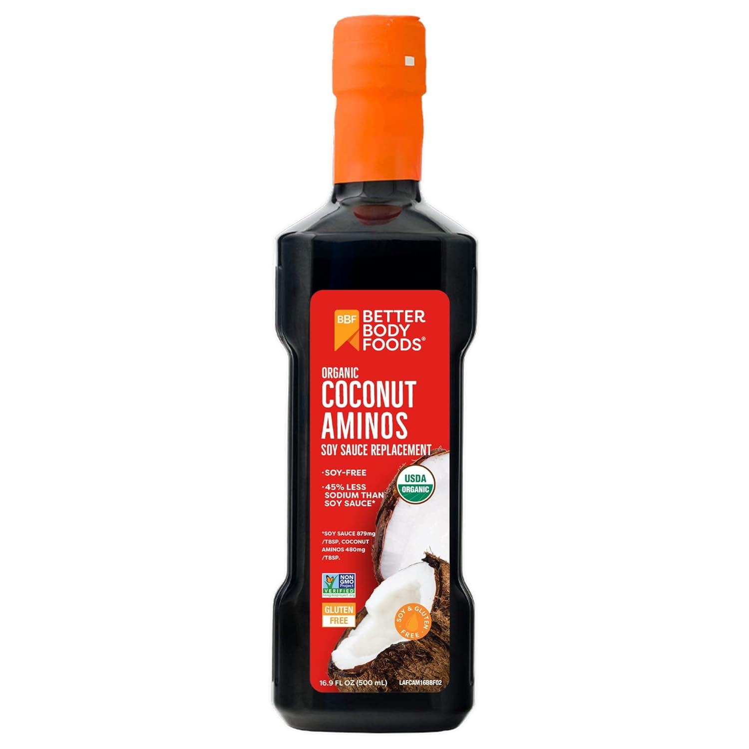 (6 pack) BetterBody Foods Organic Coconut Aminos Soy Sauce Replacement, 16.9 fl oz