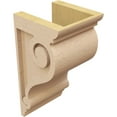 thumbnail image 5 of 6"W x 6"D x 12"H Wide Scroll Rough Cedar Woodgrain TimberThane Corbel, Primed Tan, 5 of 6
