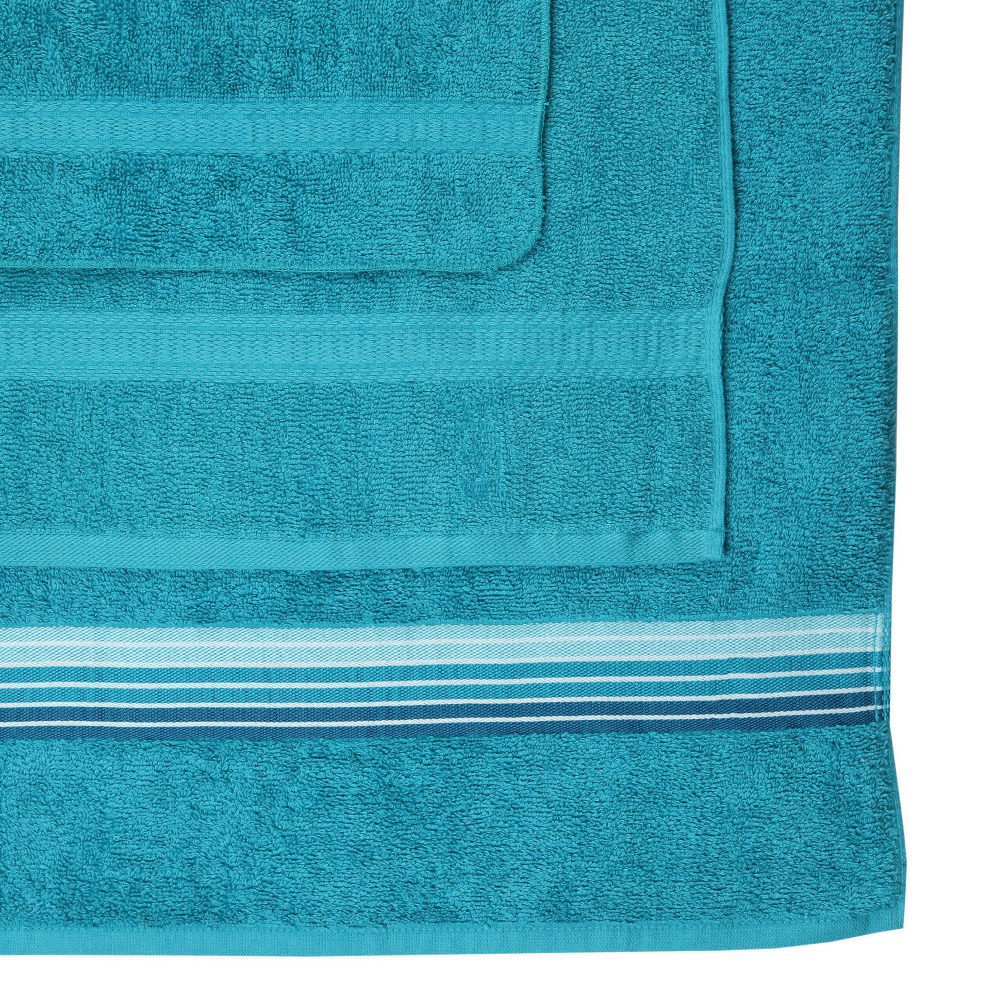 Mainstays 6-Piece Bath Towel Set, Ombre Stripe, Turquoise