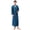 Blue, variant on Mens Knit Waffle Full Length Bathrobe Spa Robe Long Sleeves Kimono Adult Nightgown