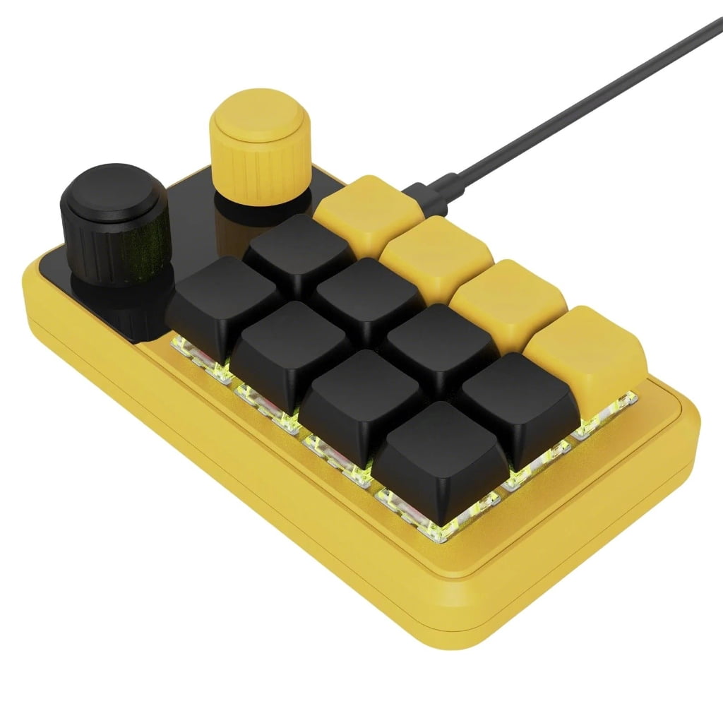 Customizable One Handed Macros Keyboards with 12 Key, RGBs Backlits, Hot Swappable Switches, and Type C Connectivitys