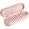 thumbnail image 1 of Compact Plush Jewelry Holder Protective Plush Jewelry Container with Zips for Necklaces and Small Trinkets, 1 of 7