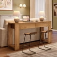 thumbnail image 2 of Satifur 60 Inch Wooden Console Table, Narrow Sofa Table Behind Couch with 2 Storage Drawers & 1.38" Thickened Tabletop, Long Entryway Table for Living Room Hallway, Natural Oak, 2 of 8