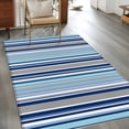 thumbnail image 4 of Area Rug for Living Room, Blue Green Striped Non-Slip Indoor Large Carpet for Bedroom/Dining Room, Colorful Abstract Vertical Lines Art Washable Low-Profile Rectangle Floor Runner Rugs - 4 x 6 Ft, 4 of 7