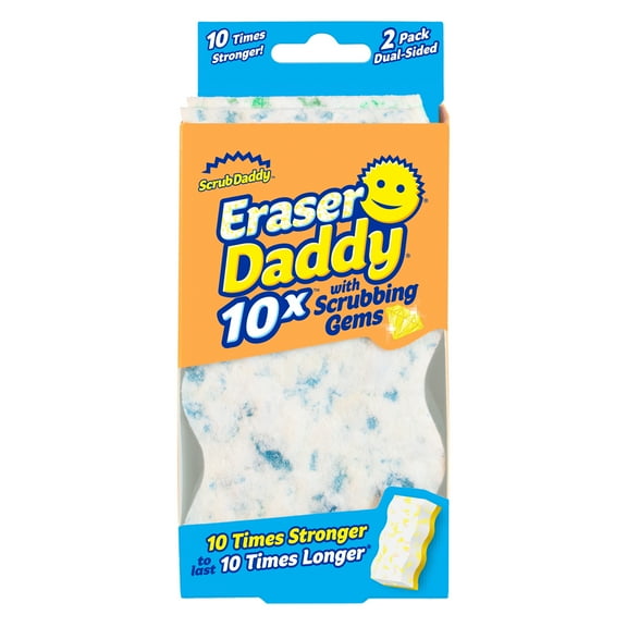 Scrub Daddy Eraser Daddy 10x Dual Sided Cleaning Pads, 2 Count
