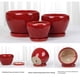 thumbnail image 3 of Bewildely Maceta de cerámica con bandeja separada Maceta Soporte esmaltado Agujero de drenaje Transpirable para la decoración de la sala de Jardín y Patio Glaseado de flor roja, 3 of 6