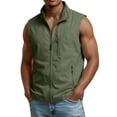 thumbnail image 2 of Men's Windproof Lightweight Golf Vest Outerwear with Pockets, Softshell Sleeveless Jacket for Running Hiking Sports, S, 2 of 9