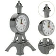 thumbnail image 3 of SHISUYAN 1Pack Small Table Clock Plastic Grey Eiffel Tower Design For Home Decor Enthusiasts In Bedroom Or Office, 3 of 9