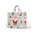 thumbnail image 7 of FORMRS Womens Corduroy Tote Bag Crossbody Shoulder Handbag with Pocket, Gray Christmas Santa, 7 of 7