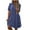 Blue, variant on Wedding Guest Dress Button Down Plus Size Polo Under Dress Cowl Neck Elbow-Length Black Sweater Dress for Women,M
