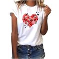thumbnail image 2 of ICHUANYI Clearance Women Bicycle T-shirt Summer Casual Tops Korean Harajuku Style Graphic Tops(White, XL) ICHUANYI WER2023081007472, 2 of 9