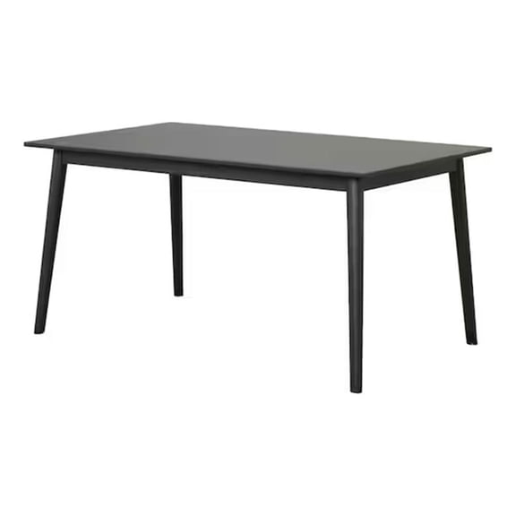 Baylee Rectangular Dining Table-Straight Legs-60 Inch Black Wood Top