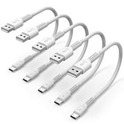 6 inch Short USB C Cord Fast Charge 5 Pack Durable USB A to USB Type C 3A Fast Charging Cable for Charging Station Compatible with Samsung Galaxy Note 20 A20 A51 S10 S20 Plus Ultra LG Stylo K51