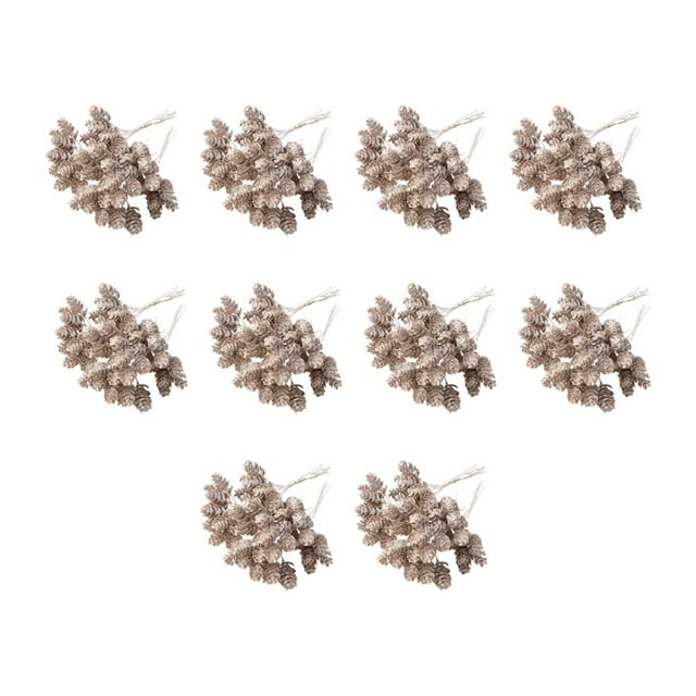 Christmas Tree Pinecone Decoration Fake Plant Gift Box Decorations Diy Crafts 6Pcs Artificial Stems