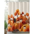 thumbnail image 2 of Fsddascl Autumn Hill Fall Shower Curtain Set - Standard 72" x 72" Washable Bathtub Curtain with 12 Hooks, Thanksgiving Orange Trees Retro Country House Waterproof Fabric Shower Curtains for Bathroom, 2 of 6