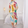 thumbnail image 3 of Pajama Sets for Women 2 Pcs, Colorful Summer Flip Flops Button Down Long Sleeve Sleepwear Lounge PJ Sets, 3 of 6