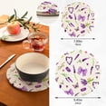 thumbnail image 2 of SKYSONIC 2 pcs Butterfly Lavender Floral Pot Holders Trivets, Heat Resistant Trivets,Watercolor Summer Cotton Thread Weave Mats for Hot Pads Pans Pot Bowl Teapot, 2 of 7