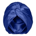 thumbnail image 4 of Gtoiithly Adjustable Silk Satin Hair Bonnet for Sleeping, Double Layer, Night Turban for Large Long Curly Braid Women Men Hair Blue One Size, 4 of 4