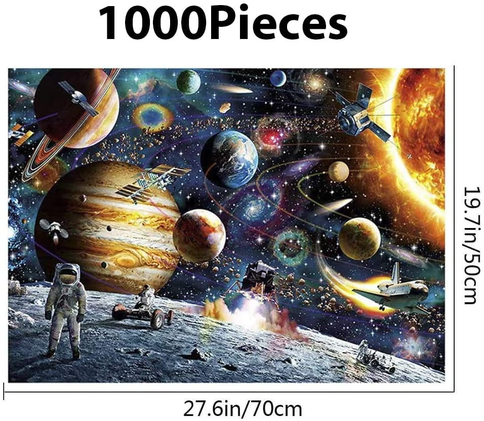 Covering-Film Thickened Gorgeous Universe Astronaut Walk Cosmic Galaxy Puzzle Smart Logic Puzzles Ulimitx Space Puzzle 1000 Piece Jigsaw Puzzle for Adults Kids