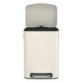 thumbnail image 3 of 13 Gallon 50L Stainless Steel Kitchen Trash Can Rectangular Foot Pedal & Soft-Close Lid White, 3 of 12
