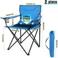 thumbnail image 2 of Foldable Camping Chair 2-Piece Set, Folding Camping Chair, Large Portable Lawn Chair for Outdoor Fishing, Hiking, Traveling, Picnic, Beach, 275 lbs Weight Capacity with Storage Bag, 2 of 7