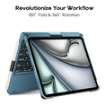thumbnail image 3 of edaiser Swivel Keyboard Case Compatible with iPad Air 11 inch (M3/M2) 2025 & iPad Air 5th 4th Gen& iPad Pro 11-inch (4th-1st); Rotatable Cover with Pencil Holder, Trackpad, Backlit, Navy Blue, 3 of 6