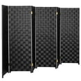 thumbnail image 3 of Red Lantern 4 ft. Short Woven Fiber Outdoor All Weather Folding Screen - 6 Panel - Black, 3 of 6