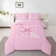 thumbnail image 2 of Erosebridal Initial K Letter Bedding Queen Comforter Set, Cute Bowknot Down Comforter, Monogrammed A to Z Decor, Ultra Soft, 2 of 8