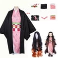 thumbnail image 2 of Anime Demon Slayer hermano y hermana Kamado Nezuko Halloween Cosplay Anime disfraz peluca 120cm (tamaño infantil) y Demon Slayer Gao Jinjia LED, 2 of 2