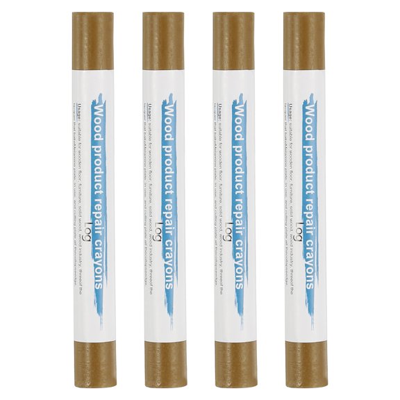 Uxcell Furniture Repair Crayons, 4 Pcs Wax Wood Filler Sticks Wood Wax Crayons for Scratches Wood Floor Holes Tables, Wood Color