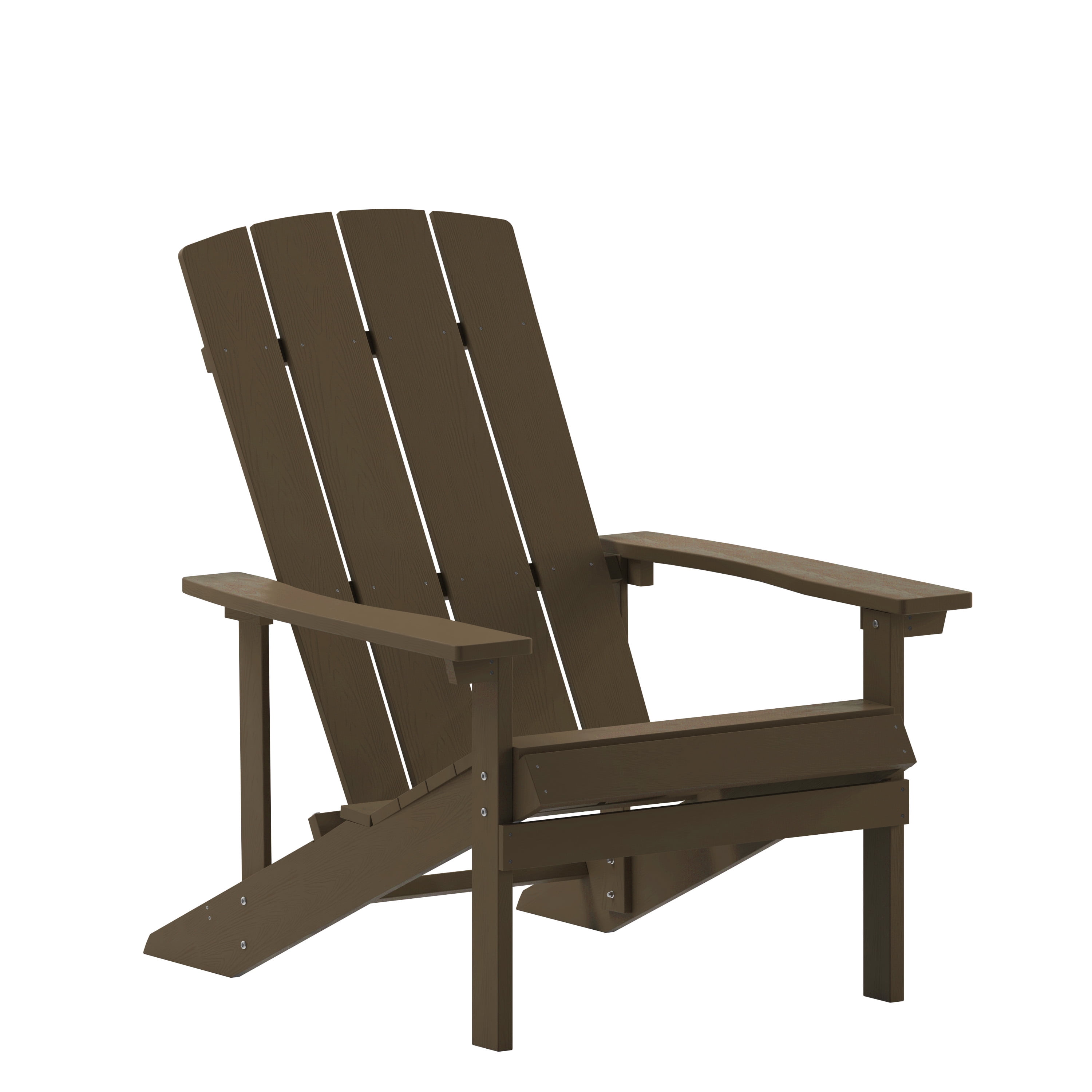 BizChair Commercial Grade Indoor/Outdoor Adirondack Chair, Weather Resistant Durable Poly Resin Deck and Patio Seating, Mahogany