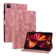thumbnail image 2 of FJLBDE Case for iPad Pro 11 Inch 2022/2021/2020/2018 4th/3rd/2nd/1st Gen, Embossed Flower Leather Flip Wallet Folio Stand Cover, Pink, 2 of 7