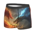 thumbnail image 2 of Balery Red And Blue Fire Dragon B Men's Boxer Briefs, Soft and Breathable Cotton Underwear with nylon Waistband-X-Large, 2 of 9