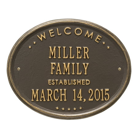 Personalized Whitehall Products Welcome House Plaque in Antique Copper Finish
