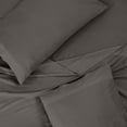 thumbnail image 5 of ROYALE LINENS 300 Thread Count 100% Long Staple Combed Cotton - 4 Piece King Bed Sheet 1 Fitted Sheet, 1 Flat Sheet, 2 Pillow Cases - Breathable, Cool & Crisp Percale Sheet Set (King, Charcoal Gray), 5 of 10